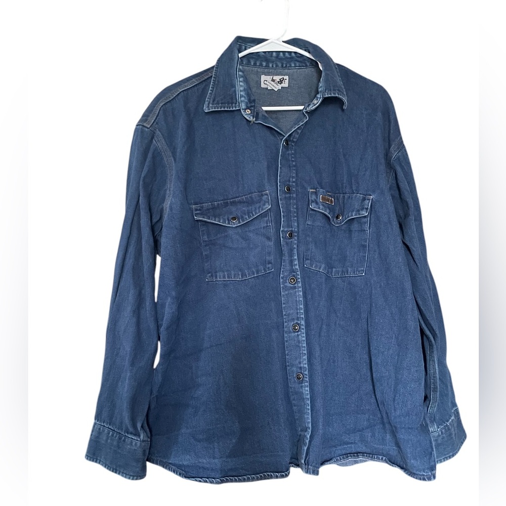 Carhartt Denim Button Down Shirt Men’s Size XL